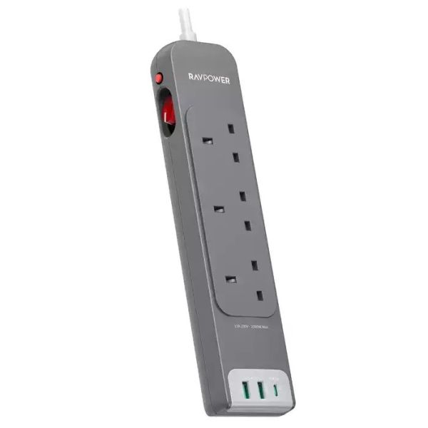 RavPower 1-Port USB-C and 2-Port USB-A PD30 3 AC Multiport Socket With 3M Cable
