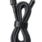 Luma Braided USB Type C 3.1 PD to 5.5mm Barrel Jack Cable - 12V 5A Output 1.2m 100W with E-Mark - Black