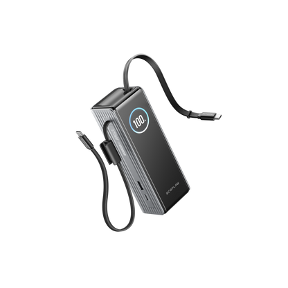 باور بانك إيكوفلو RAPID بسعة 25,000 مللي أمبير، 170 واط – فضي