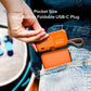 Momax 1-Power X Pro Mini⁺ 5000mAh Integrated Foldable USB-C Plug and Built-In USB-C Cable Battery Pack with Apple Watch Fast Charger - Orange