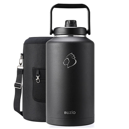 Buzio Rock Series 2 Gallon Jug with Spout Lid and Sleeve 7.5L - Black