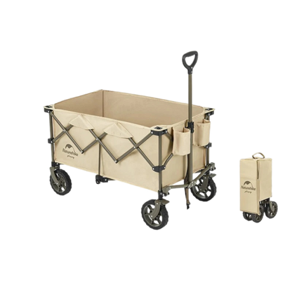 Naturehike TC02 four-way folding trolley thin wheels - Linen Brown