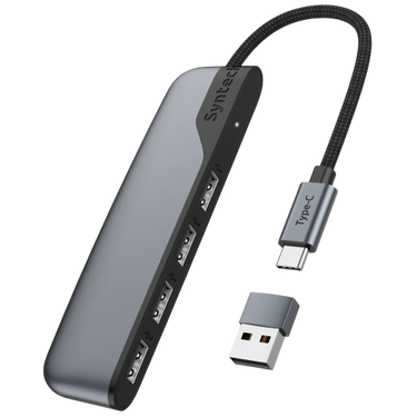 Syntech USB C إلى USB Hub 4 منافذ - رمادي فضائي