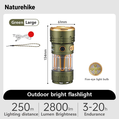 Naturehike Outdoor Glare Flashlight Large - Green