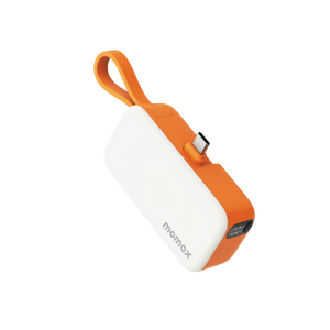 Momax 1-Power Mini 5000mAh Bulit-in foldable USB-C connector Battery pack (Orange)
