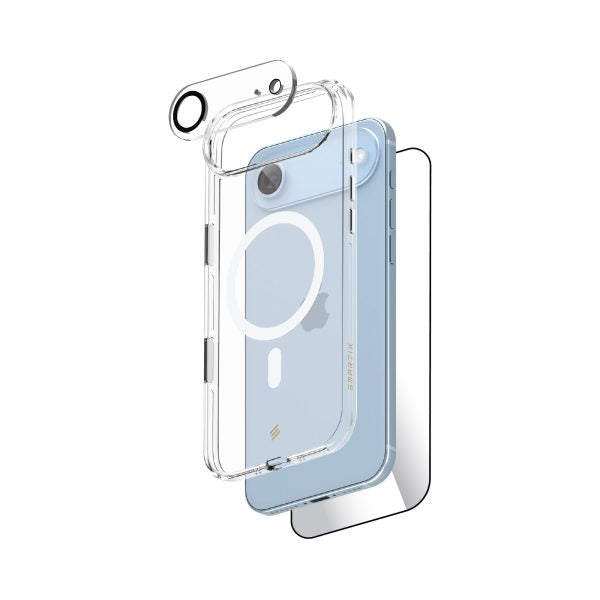 Smartix Ultraguard حزمة مميزة 3 في 1 لحماية iPhone 17 Air (غطاء شفاف مغناطيسي + واقي شاشة + واقي كاميرا)