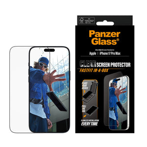 واقي شاشة PanzerGlass لهاتف iPhone 17 Pro Max | تصميم فائق الاتساع مع أداة التثبيت السهلة EasyAligner
