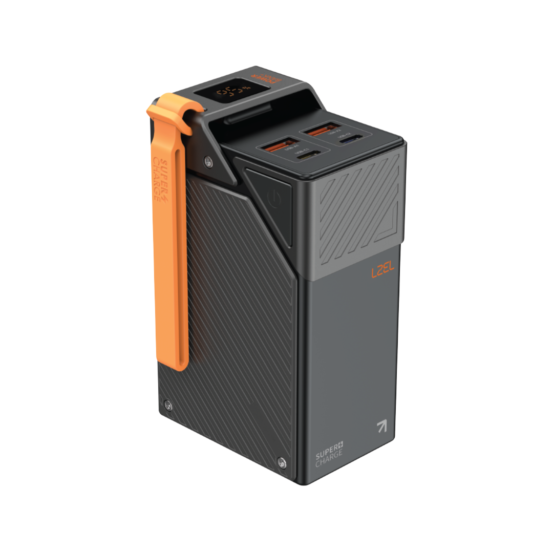 بنك طاقة LZEL ZenoFlex UltraCore 30 بسعة 30000 مللي أمبير مع شحن سريع بتقنية PD - خرج 65 واط / مدخل 65 واط - أسود