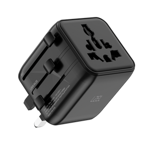 محول قابس السفر العالمي متعدد الاستخدامات LZEL Voyage GlobePower بقوة 2500 واط - أسود