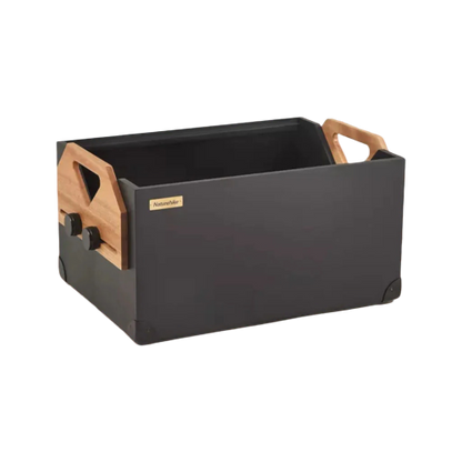 صندوق تخزين متعدد الاستخدامات من خشب صلب من Naturehike بسعة 50 لتر (كبير) - أسود
