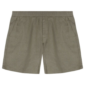 Edmund Jogger Linen Drawstring Shorts Dim Green