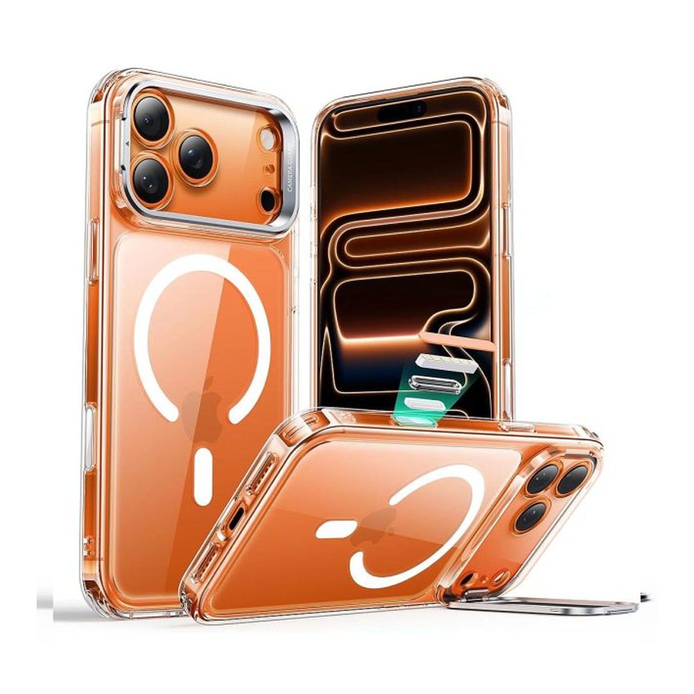 ESR iPhone 17 Pro Max HaloLock Classic Hybrid Case with Stash Stand Case - Clear
