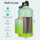 Buzio Duet Series Gallon Bottle with 2 Lids and Sleeve 3.8L - Gradient Green
