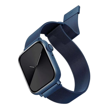 Uniq Dante Apple Watch حزام فولاذي شبكي 45/44/42 ملم كوبالت (أزرق كوبالت)