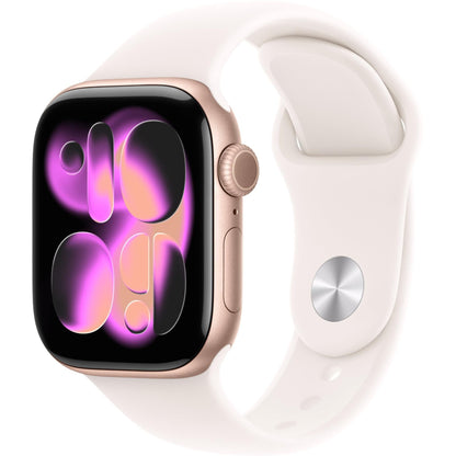 Apple Watch Series 11 42mm Rose Gold Aluminium Case GPS + Cellular Sport Band (M/L) Light Blush