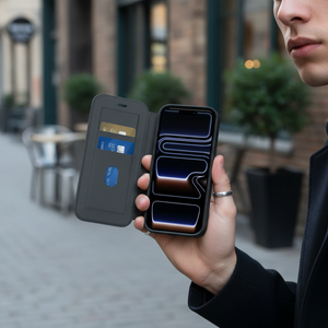 جراب LZEL MagFlip Wallet لهاتف iPhone 17 Pro Max – أسود