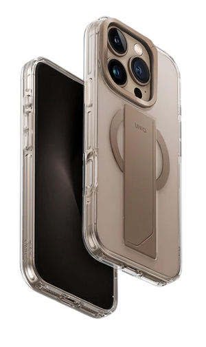 UNIQ HYBRID IPHONE 16 PRO (2024) 6.3 HELDRO MAX MAGCLICK WITH CAMERA STAND - TAUPE GOLD (TAUPE GOLD)