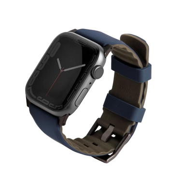 حزام ساعة Apple من السيليكون Linus Airosoft من Uniq مقاس 45/44/42 ملم - أزرق بحري (أزرق)