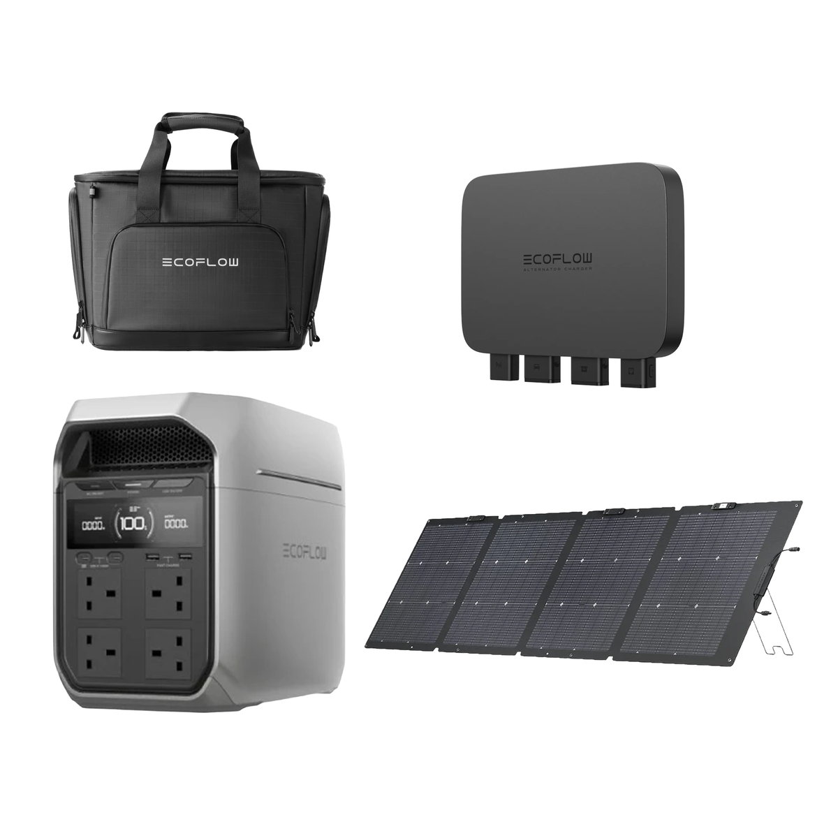 مجموعة EcoFlow DELTA 3 Plus Overlander (1024 واط ساعة / 1800 واط) زيادة 3600 واط