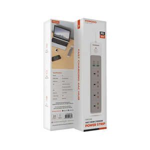 Porodo 4AC 65W 3000W Power Strip White