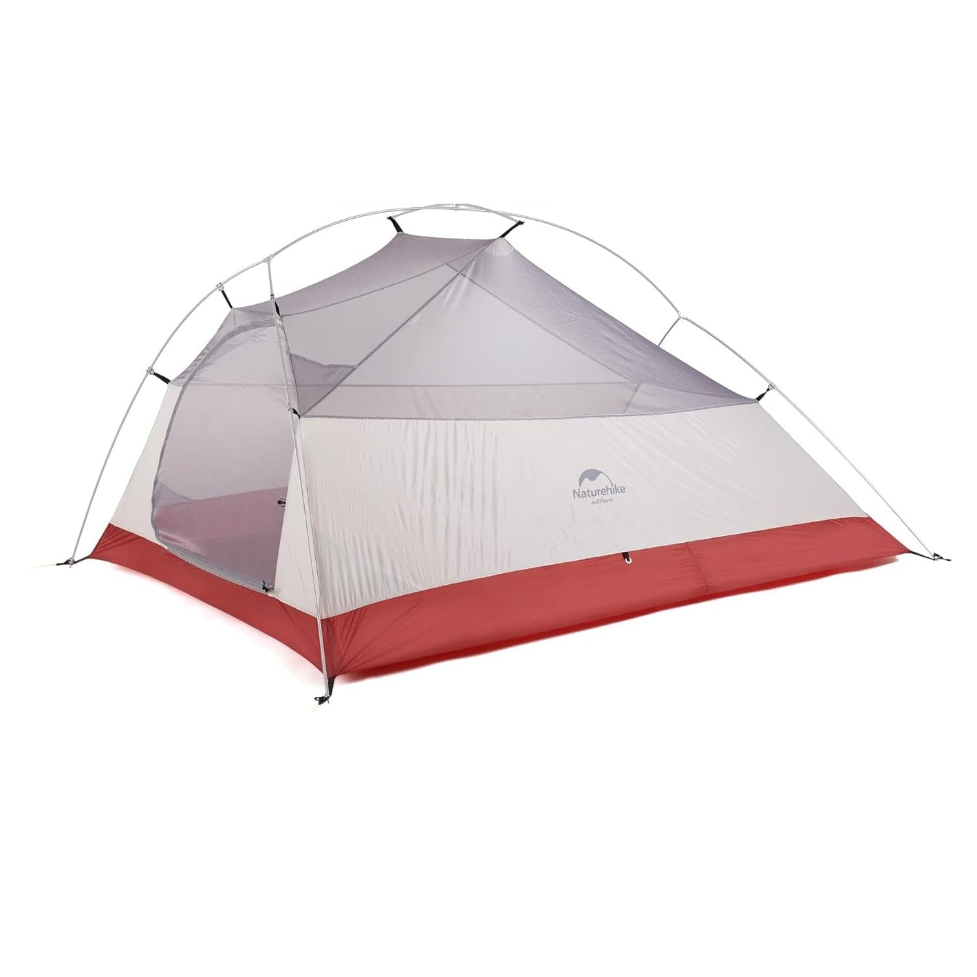 Naturehike Cloud Up Ultralight 3 Person Tent (Upgraded)- Light Grey/Red ((215+75)*180*110)