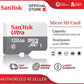 بطاقة SanDisk Ultra microSDXC بسعة 128 جيجابايت وسرعة 100 ميجابايت/ثانية فئة 10 UHS