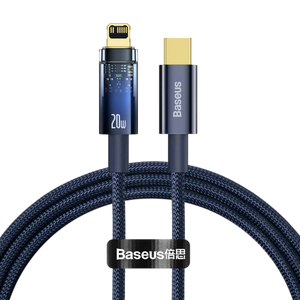 Baseus Explorer Series Auto Power-Off Fast Charging Data Cable Type-C to IP 20W 2m Blue