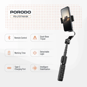 Porodo QuadBase Gimbal Stabilizer - Black