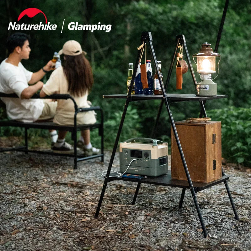 Naturehike Mountain-Shaped Double Storage Rack - Black