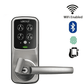 Lockly Lux Compact Mortise Edition Fingerprint Access Design to Replace Lever Set Mortises - Satin Nickel