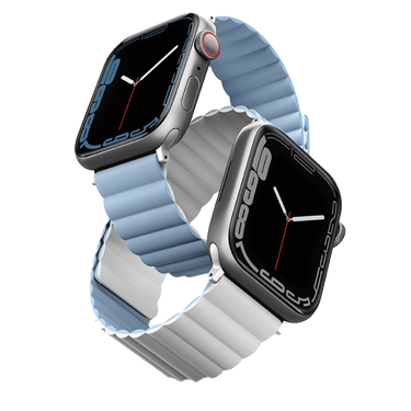 Uniq Revix مغناطيس ذو وجهين لساعة Apple Watch 38/40/41mm القطب الشمالي (أبيض / أزرق)