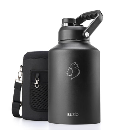 Buzio Rock Series One Gallon Jug with Spout Lid and Sleeve 3.8L - Black