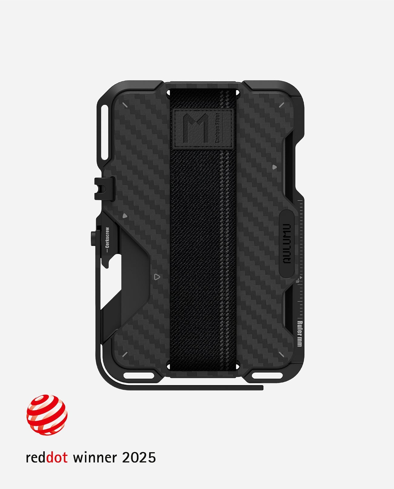 AULUMU G03 Multi-Tool Magnetic Metal Wallet Leather Cover - Carbon Fiber