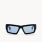 BLACK ACETATE RIF BLUE LENS PT-2502 - SABEA