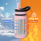 Buzio Kids Bottle with Straw Lid | 2 Pack 500ML - Unicorn+Dinosaur