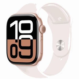 Apple Watch Series 10 GPS 42mm Rose Gold Aluminium Case with Light Blush Sport Band - M/L