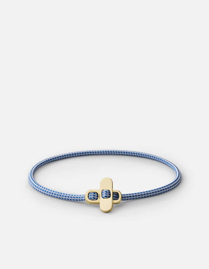 Metric 2.5Mm Rope Bracelet, Gold Vermeil-Light Blue