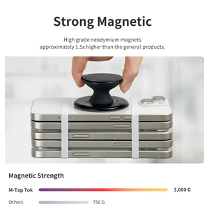Sinjimoru M-Tap Tok Phone Grip Magnetic Silicone - Black