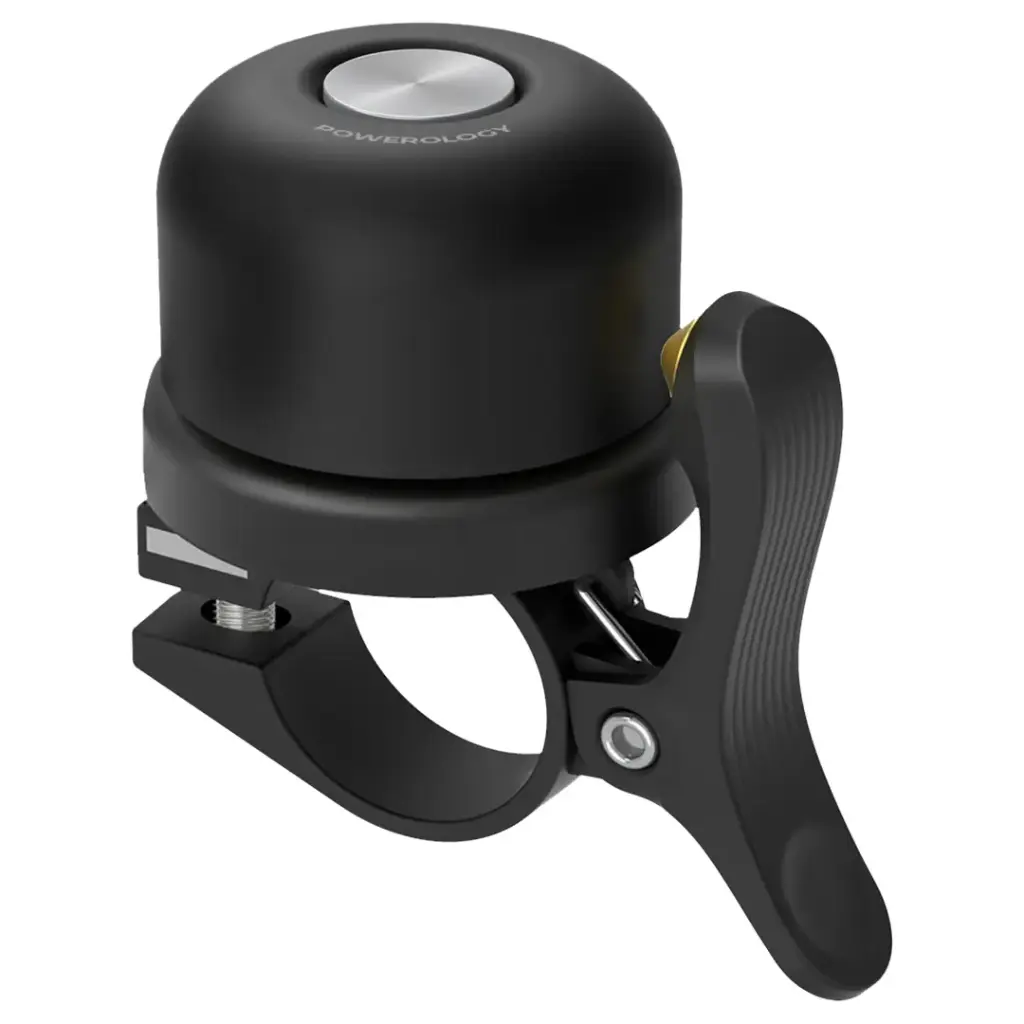 Powerology Bicycle, Scooter Bell With Airtag Mount - Black