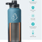 Buzio Trio Series Water Bottle with 3 Lids and Sleeve 1.2L - Indigo Crush