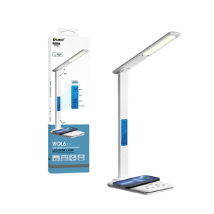 XPower WDL6 6 In1 15W Wireless Charging LED Desk Lamp With Multifunctional Alarm Clock - White