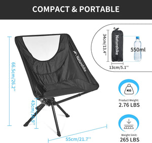 Naturehike Starmoon L03 Quick-Opening Moon Chair - Black