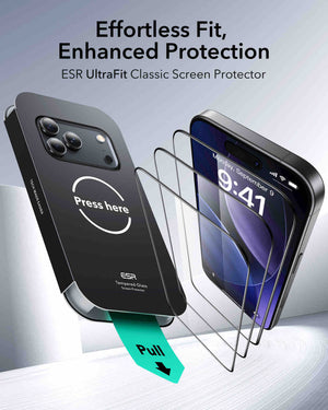 ESR iPhone 17 Pro Max Tempered Glass Screen Protector - Clear