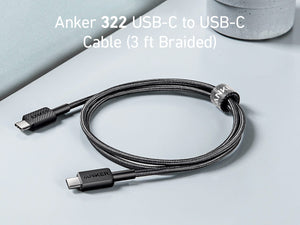 Anker 322 USB-C to USB-C Cable 60W Braided (0.9m/3ft) -Black