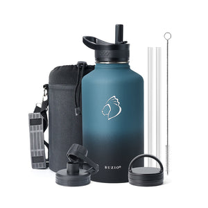 Buzio Trio Series Water Bottle with 3 Lids and Sleev 1.9L - Indigo Crush