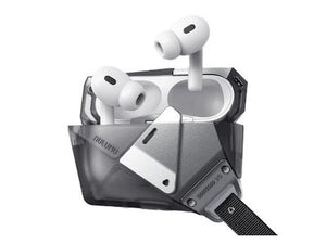 الومو كفر للايربودز برو ٣ مقاوم للصدمات بتصميم هندسي - رمادي شفاف
