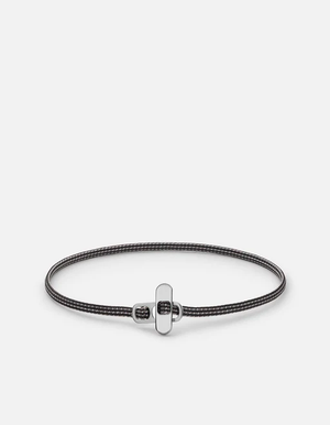 Metric 2.5Mm Rope Bracelet, Sterling Silver-Black/Grey