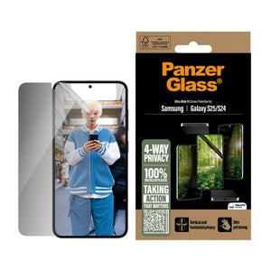 PanzerGlass ECO MATRIX 4-way Privacy Screen Protector Samsung Galaxy S25 | S24 | Ultra-Wide Fit