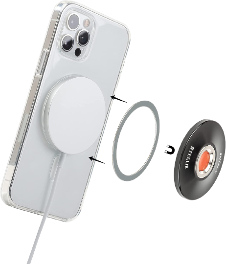 Nite Ize Steelie Orbiter Plus Magnetic Socket + Metal Ring Component for Magsafe