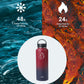 Buzio Trio Series Water Bottle with 3 Lids and Sleeve 1.2L - Ruby Red Navy